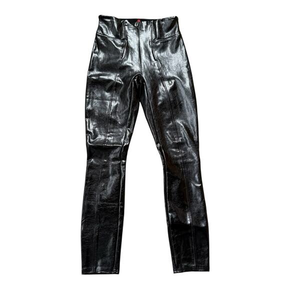 SPANX Pants - Spanx Faux Patent Leather Leggings in Black Size XS
